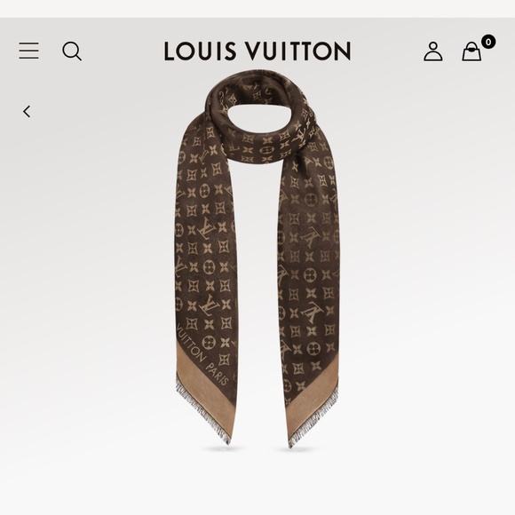 LOUIS Vuitton BROWN GOLD SCARF - Picture 2 of 6
